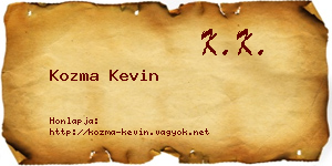 Kozma Kevin névjegykártya